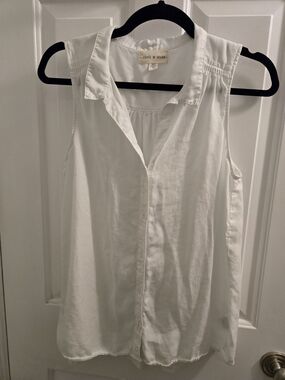 cloth & stone White Sleeveless Button-Front Shirt